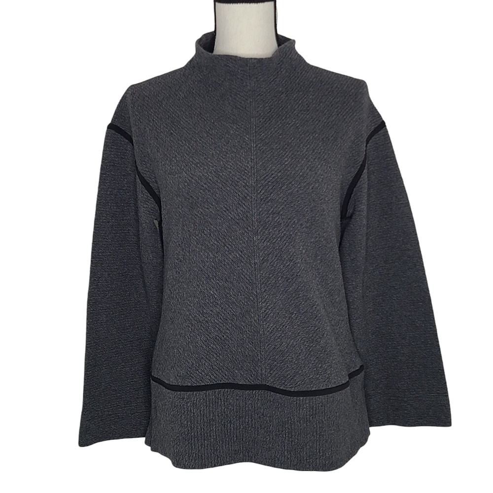 Lululemon On Repeat Mock Neck Heathered Core Dark Grey W3BU1S Size 8